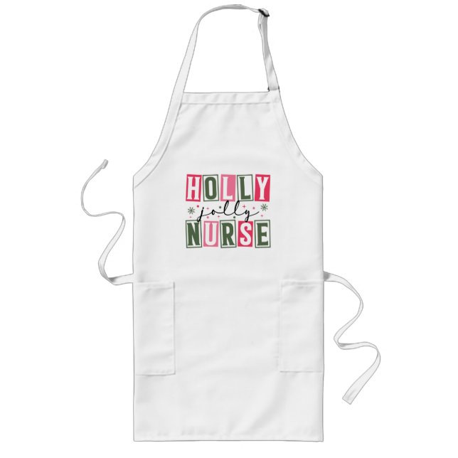 Holly Jolly Nurse Apron Lange Schürze (Vorne)