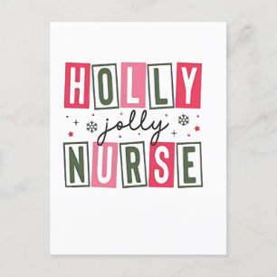 Holly Jolly Nurse Weihnachtsfeier Weihnachtsfeiert Einladungspostkarte