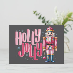 Holly Jolly Nutcracker Christmas Coquette Preppy Feiertagskarte