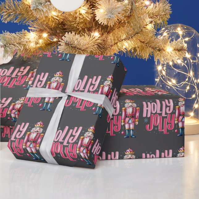 Holly Jolly Nutcracker Christmas Coquette Preppy Geschenkpapier (Feiertage)