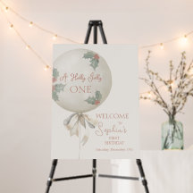 Holly Jolly ONE Vintage Balloon Birthday Welcome