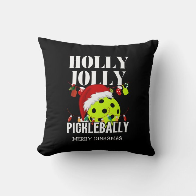 HOLLY JOLLY PICKLEBALLY Weihnachten Kissen (Vorderseite)