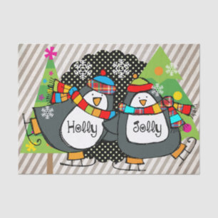 Holly Jolly Pinguins Tissue Paper Seidenpapier