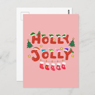 Holly Jolly Postkarte