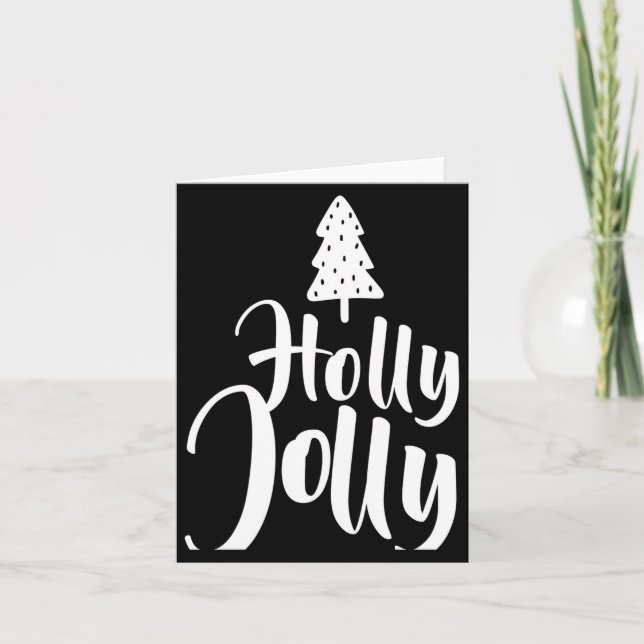 Holly Jolly Red And White Merry Christmas  Karte (Vorderseite)