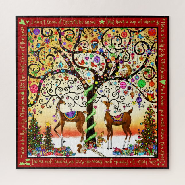 Holly Jolly Reindeer-Puzzle Puzzle (Vertikal)