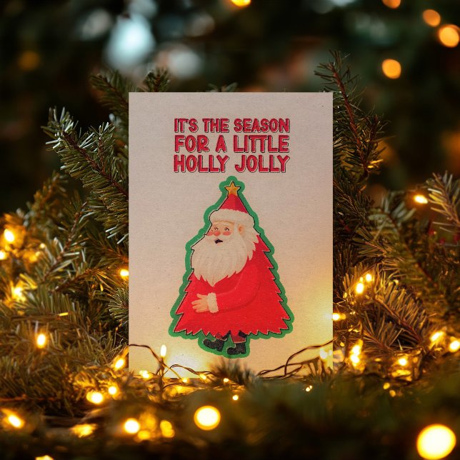 Holly Jolly Retro Christmas Wall Art Poster (It's The Season For A Little Holly Jolly is a retro styled Christmas design available on posters.)