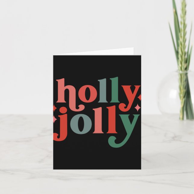 Holly Jolly Retro Holiday Tygraphy Toddler T Shirt Karte (Vorderseite)