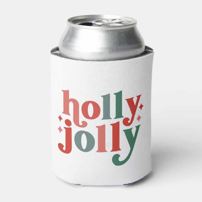 Holly Jolly - Retro Holiday Typografie Dosenkühler (Kanne Vorderseite)