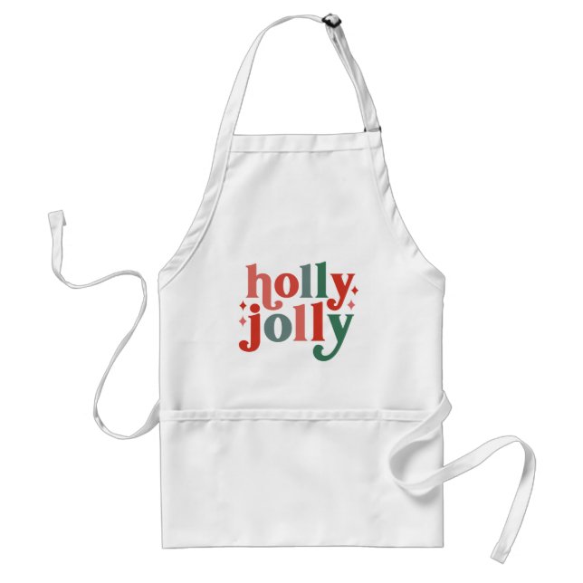 Holly Jolly - Retro Holiday Typografie Schürze (Vorne)