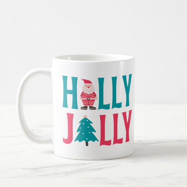Holly Jolly Santa Christmas Kaffeetasse (Links)