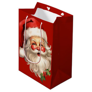 Holly Jolly Santa Claus Retro Mittlere Geschenktüte