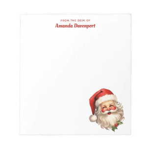 Holly Jolly Santa Claus Retro Notizblock