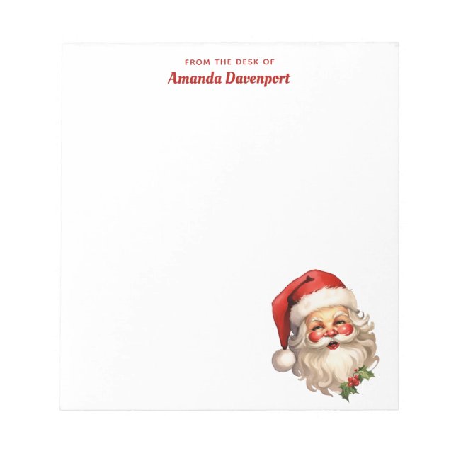 Holly Jolly Santa Claus Retro Notizblock (Vorderseite)