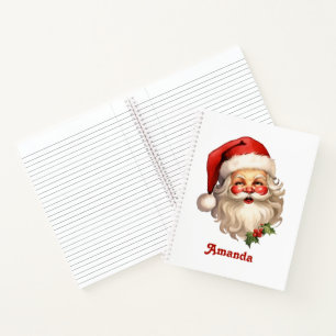 Holly Jolly Santa Claus Retro Weihnachten Notizbuch