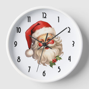 Holly Jolly Santa Claus Retro Weihnachten Uhr