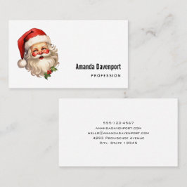 Holly Jolly Santa Claus Retro Weihnachten Visitenkarte