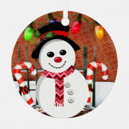 Holly Jolly Snowman Ornament Aus Metall
