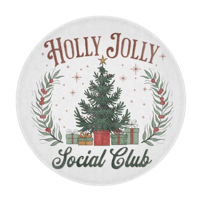Holly Jolly Social Club Schneidebrett (Vorderseite)