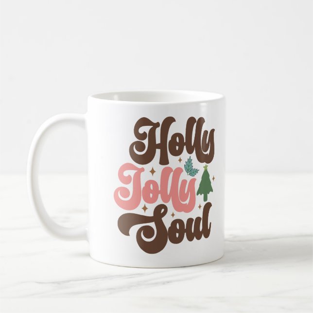 Holly Jolly Soul Retro Groovy Kaffeetasse (Links)