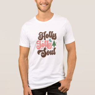 Holly Jolly Soul Retro Groovy Tri-Blend Shirt