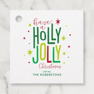 "Holly Jolly" Spaß und festliche Weihnachten Geschenkanhänger