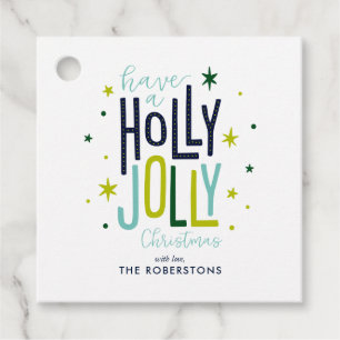 "Holly Jolly" Spaß und festliche Weihnachten Geschenkanhänger