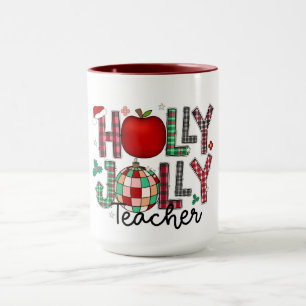 Holly Jolly Teacher Tasse