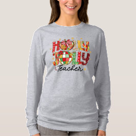 Holly Jolly Teacher Weihnachts-T - Shirt