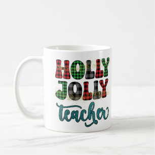 Holly Jolly Teacher Weihnachtsgeschenk Kaffeetasse