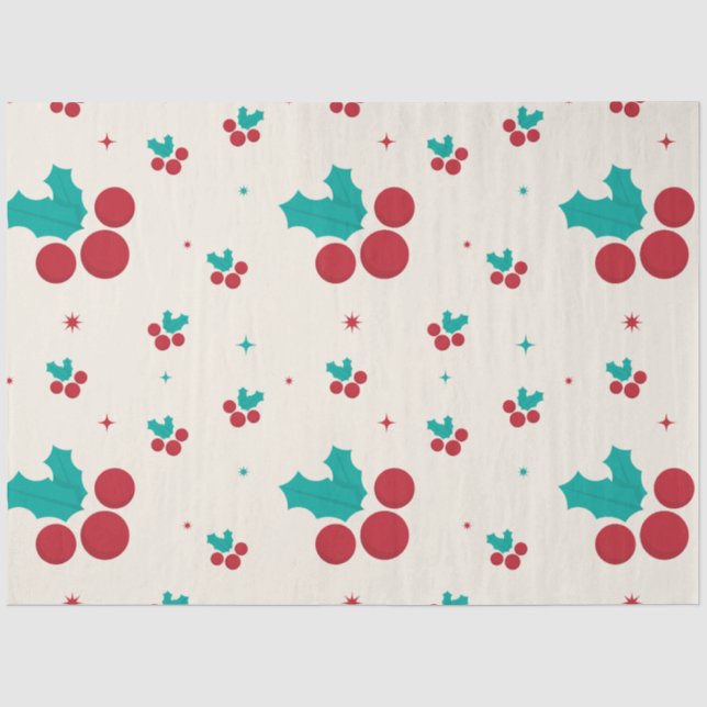 Holly Jolly Tissue Paper Seidenpapier (Vorderseite)