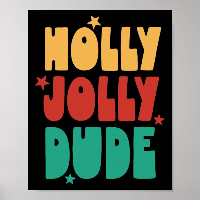 Holly-jolly-Typ Weihnachtsjunge Mädchen Kind Merry Poster (Vorne)