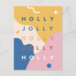 Holly Jolly Typografie Abstrakt Weihnachten