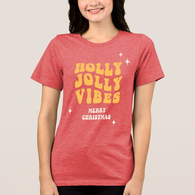 Holly Jolly Vibes - Frohe Weihnachten Tri-Blend Shirt (Vorderseite)