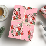 Holly Jolly Vibes Groovy Christmas Geschenkpapier<br><div class="desc">Holly Jolly Vibes Groovy Weihnachtswrapping Paper</div>