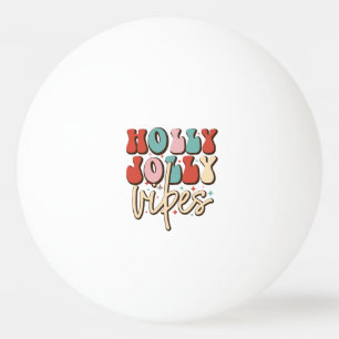 Holly Jolly Vibes Retro Groovy Weihnachtsferien Tischtennisball