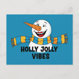 Holly Jolly Vibes Snowman Postkarte