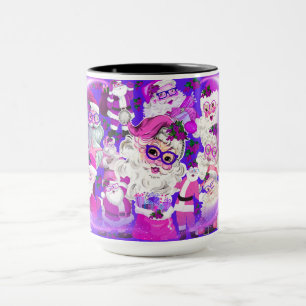 Holly Jolly Vintag Santa Faces Kaffee Tasse