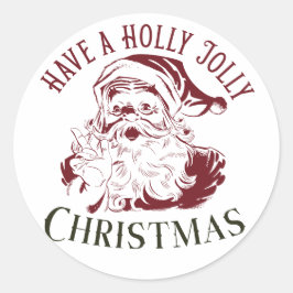Holly Jolly Vintage Christmas Runder Aufkleber