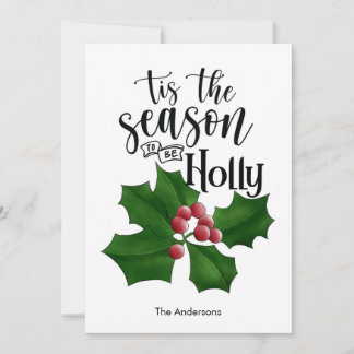 Holly Jolly Watercolor Christmas Card Feiertagskarte