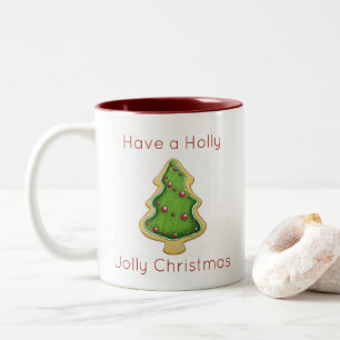 Holly Jolly Weihnachtsbaumkekse Tasse