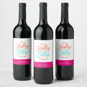 Holly Jolly Weihnachtsgeschenke Tags Weinetikett