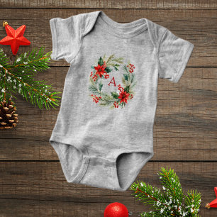 Holly jolly Weihnachtskranz Baby Strampler
