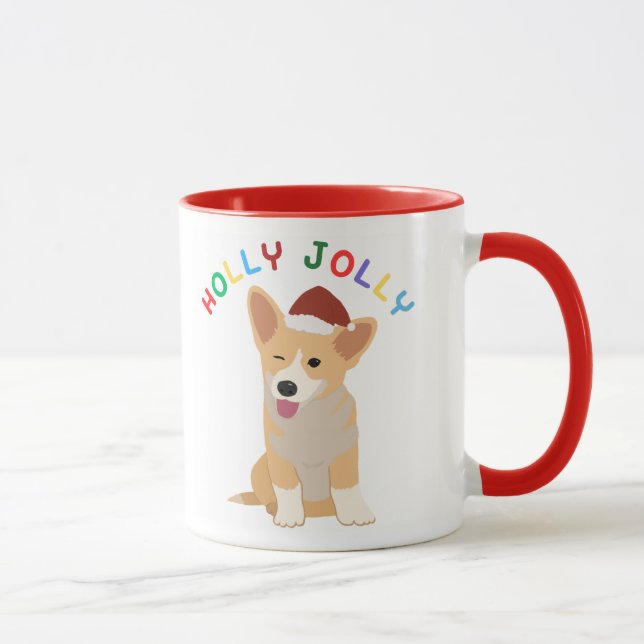 Holly Jolly Welsh Corgi Tasse (Rechts)