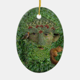 Holly King Green Man Pagan Wiccan Keramik Ornament