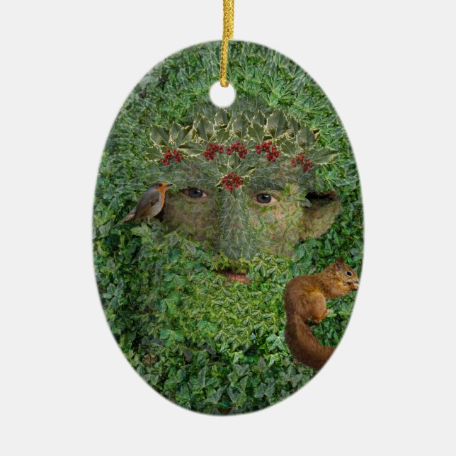Holly King Green Man Pagan Wiccan Keramik Ornament (Vorne)