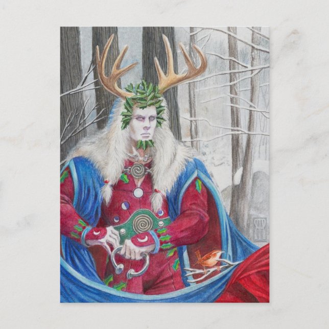 Holly King Portrait mini print Postkarte (Vorderseite)
