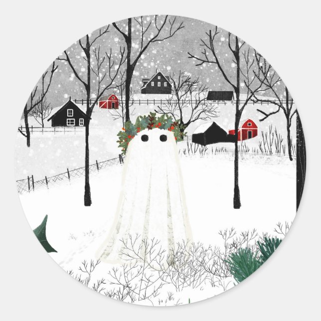 Holly King Runder Aufkleber (Vorderseite)