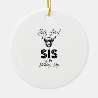 Holly Kuh Sis of the Birthday Boy Highland Cow 1. Keramik Ornament