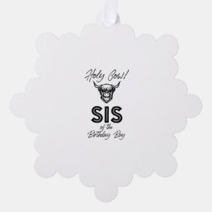 Holly Kuh Sis of the Birthday Boy Highland Cow 1. Ornament Karte